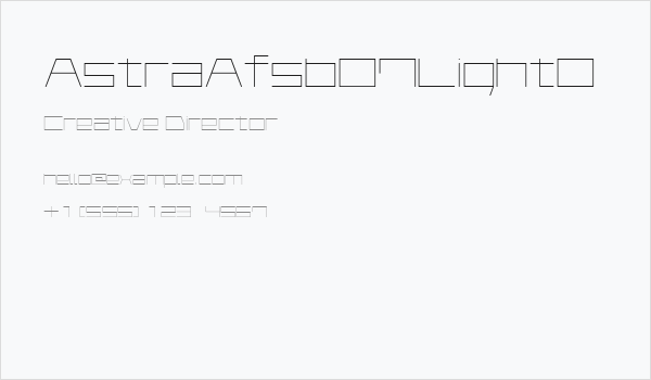 AstraAfsb07LightO Business Card