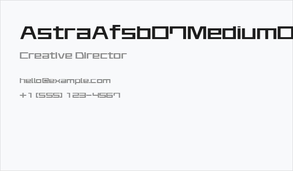 AstraAfsb07MediumO Business Card