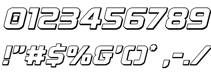 Astro Armada 3D Italic Font OTHER CHARS