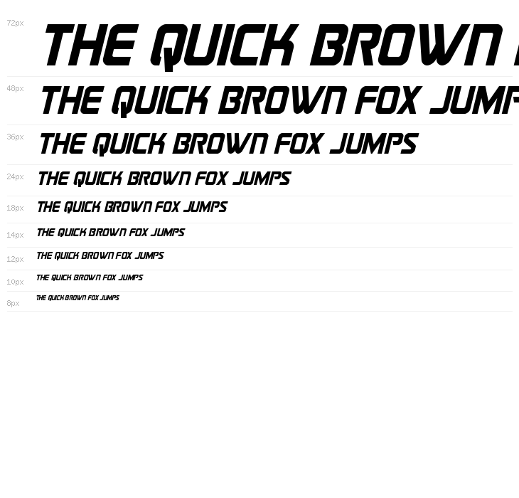 Astro Armada Condensed Italic Waterfall