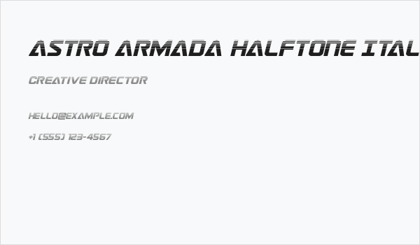 Astro Armada Halftone Italic Business Card