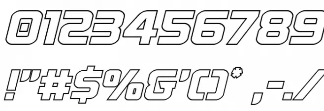 Astro Armada Outline Italic Font OTHER CHARS