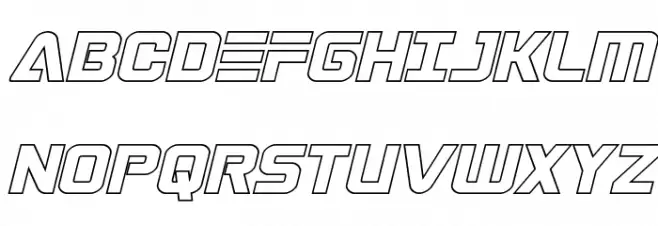 Astro Armada Outline Italic फ़ॉन्ट अपरकेस