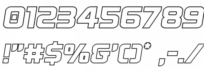 Astro Armada Outline Semi-Ital Font OTHER CHARS