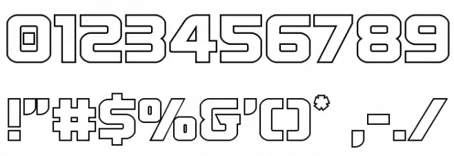 Astro Armada Outline Font OTHER CHARS