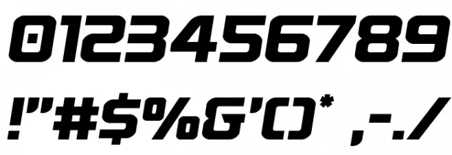 Astro Armada Semi-Italic Font OTHER CHARS