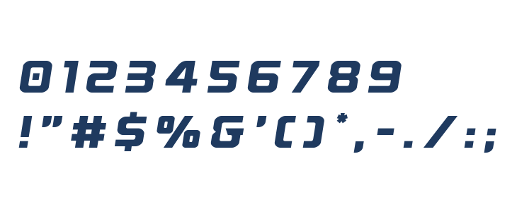 Astro Armada Title Semi-Italic Other Characters