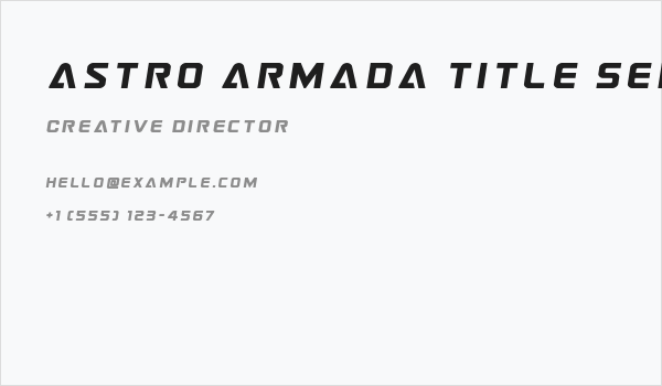 Astro Armada Title Semi-Italic Business Card