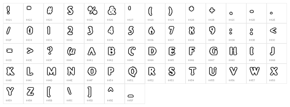 Astro Creep 2 Character Map