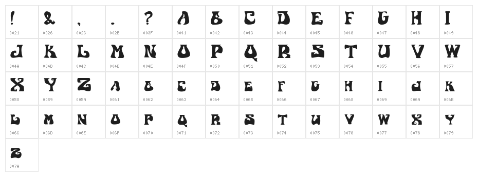 Astro World Regular Character Map