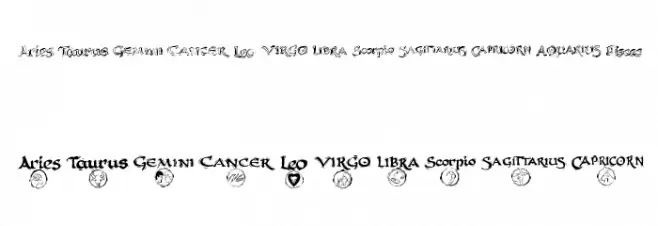 AstroCalligraphsOne フォント 小文字