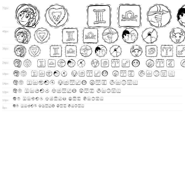 AstroDingbats Waterfall