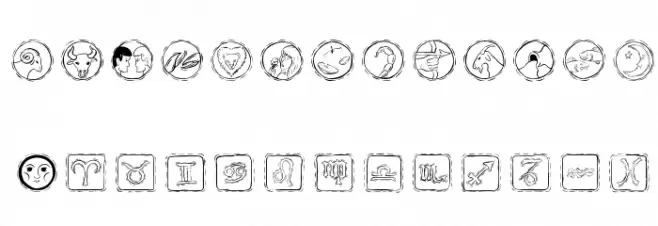 AstroDingbats फ़ॉन्ट लोअरकेस