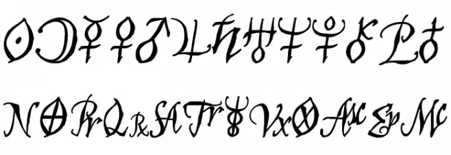 AstroScript Bold Caratteri MAIUSCOLE