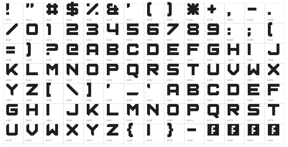 Astrolab Regular Character Map