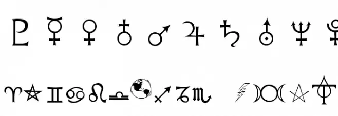 Astrological Font OTHER CHARS