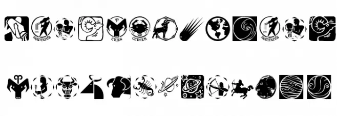 AstrologishSymbols Schriftart Groß