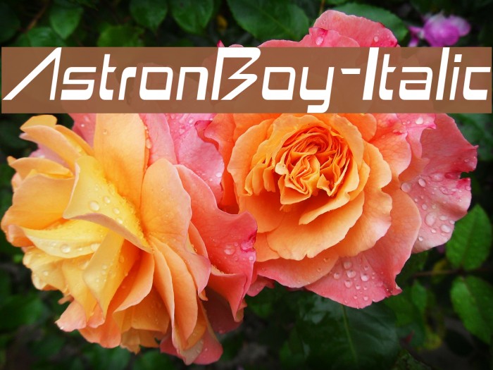AstronBoy-Italic फ़ॉन्ट examples
