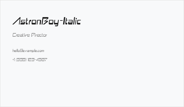 AstronBoy-Italic Business Card