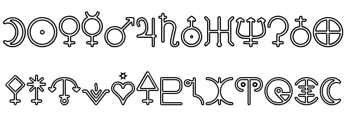 Astronomic Signs St Font LOWERCASE
