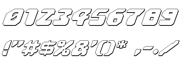 Astropolis 3D Italic Font OTHER CHARS
