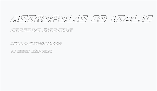 Astropolis 3D Italic Business Card