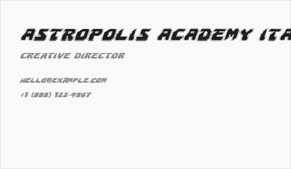 Astropolis Academy Italic Business Card