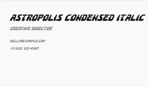 Astropolis Condensed Italic Business Card