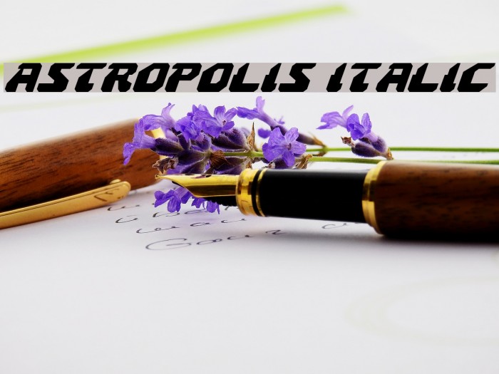 Astropolis Italic Font examples