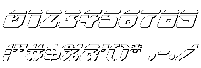 Astropolis Laser 3D Italic Font OTHER CHARS
