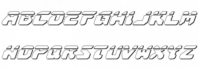 Astropolis Laser 3D Italic फ़ॉन्ट अपरकेस