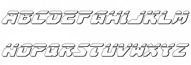 Astropolis Laser 3D Italic फ़ॉन्ट लोअरकेस