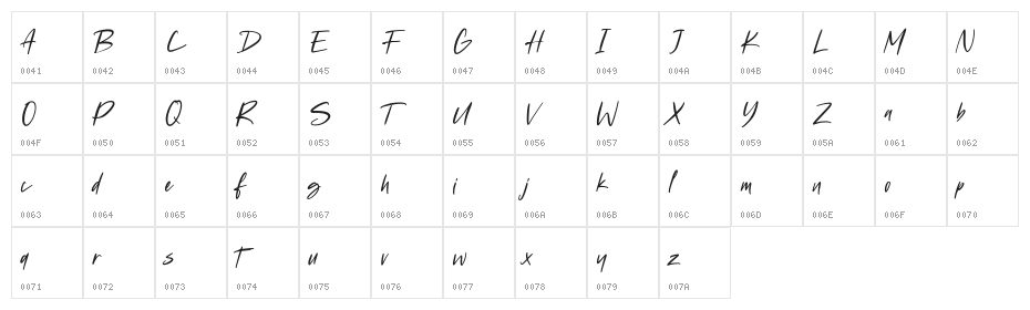Astylooms Free Regular Character Map