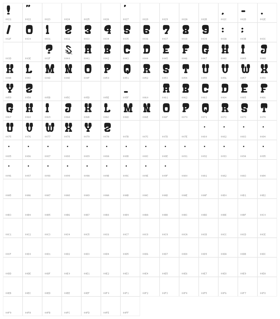 ATAMA-SERIF__G Character Map