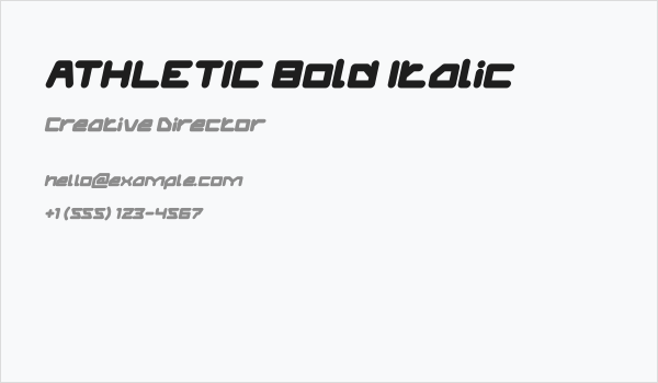 ATHLETIC Bold Italic Business Card