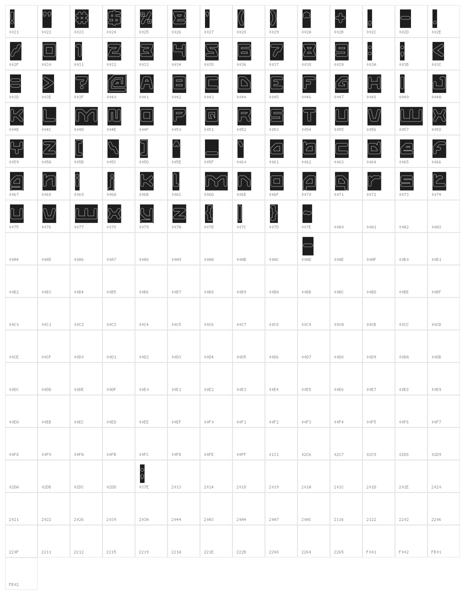 ATHLETIC-Hollow-Inverse Character Map