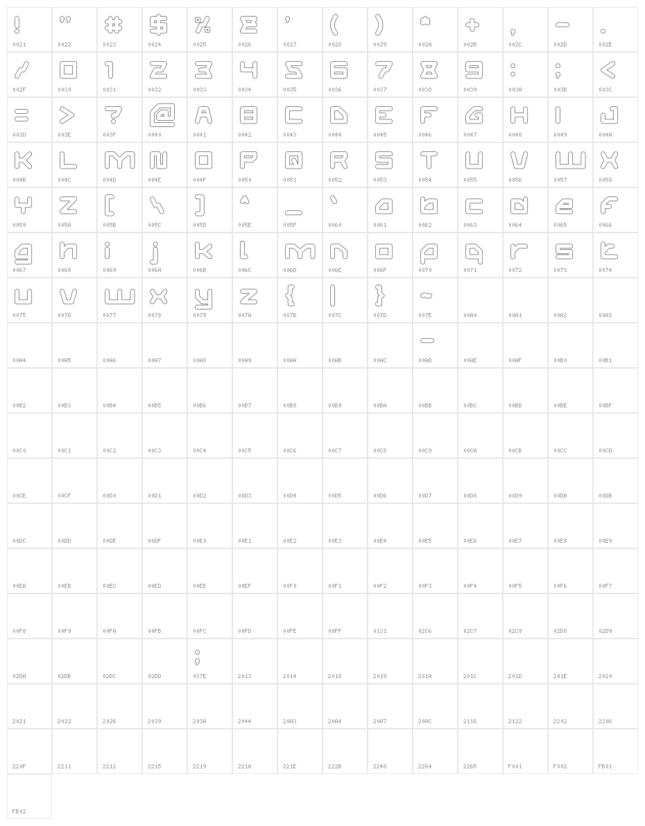 ATHLETIC-Hollow Character Map
