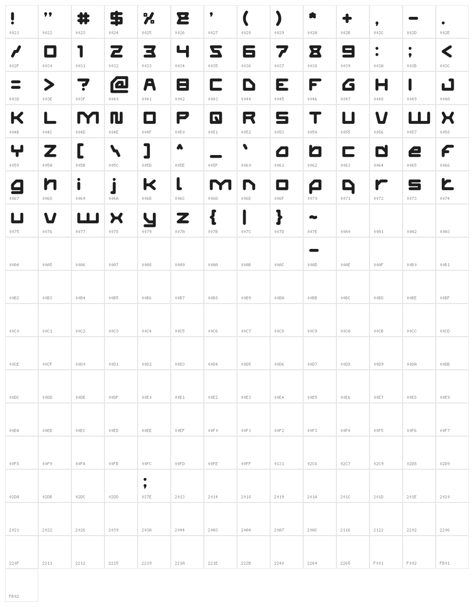 ATHLETIC-Light Character Map