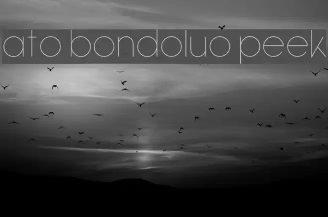 ATO Bondoluo Peek Font examples