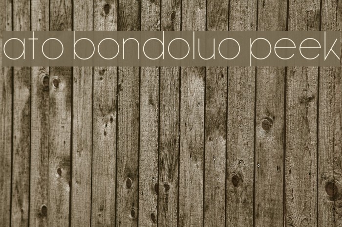 ATO Bondoluo Peek Font examples