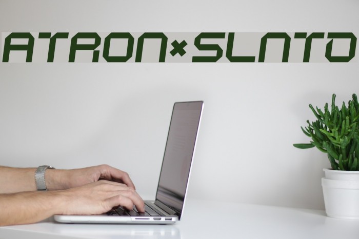 ATRON*SLNTD Font examples