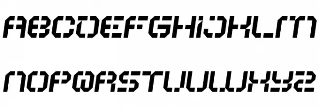 ATRON*STENCIL*SLANTED Шрифта ВЕРХНИЙ