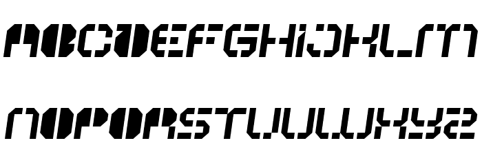 ATRON*STENCIL*SLANTED Font LOWERCASE