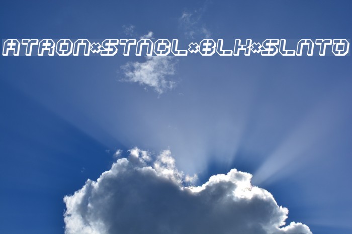 ATRON*STNCL*BLK*SLNTD Font examples