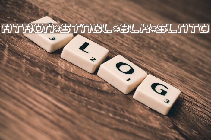 ATRON*STNCL*BLK*SLNTD Font examples