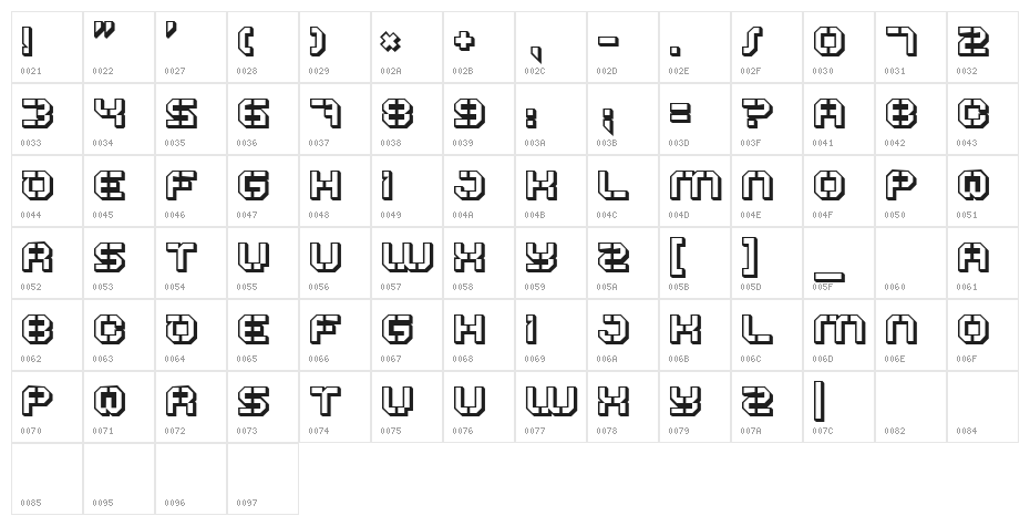ATRON*STNCL*BLK Character Map