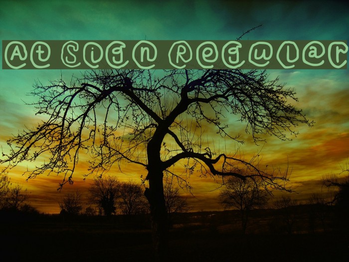 At Sign Regular Шрифта examples