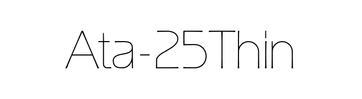 Ata-25Thin  Скачать бесплатные шрифты
