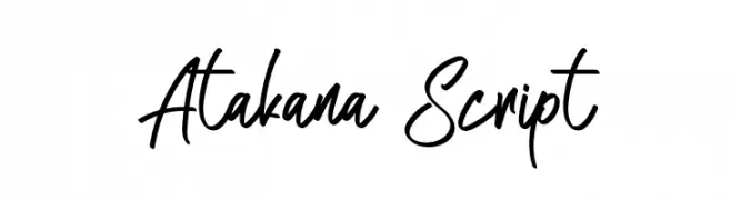 Atakana Script  フリーフォントのダウンロード