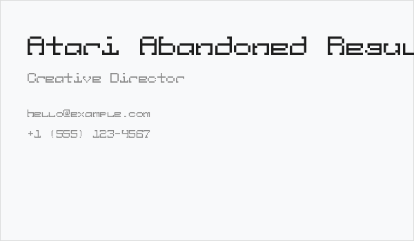 Atari Abandoned Regular Business Card